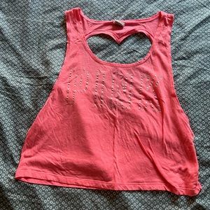 PINK heart cut out T